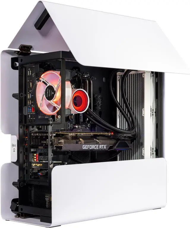 Alt view image 4 of 7 - Velztorm White Addux Open-Air Design Custom Gaming Desktop Liquid-Cooled (AMD Ryzen 9-5900X 12-Core, RTX 3070  8GB, 16GB DDR4, 512GB PCIe SSD+1TB  HDD, 360mm AIO, VR Ready, 750W PSU, WiFi-N, Win10H)