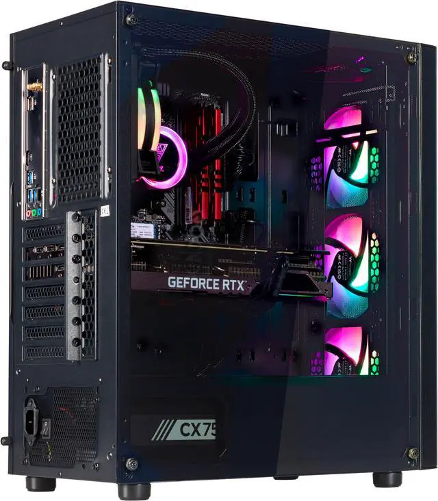 Alt view image 3 of 7 - Velztorm Archux CTO Gaming Desktop PC Black (AMD Ryzen 7-5700X 8-Core, GeForce RTX 3050 8GB, 16GB DDR4, 1TB PCIe SSD, 120mm AIO, RGB Fans, 750W PSU, Win 10 Pro) VELZ0001