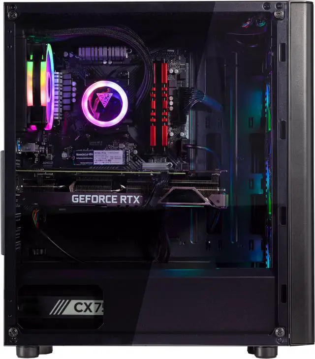 Alt view image 4 of 7 - Velztorm Archux CTO Gaming Desktop PC Black (AMD Ryzen 7-5700X 8-Core, GeForce RTX 3050 8GB, 16GB DDR4, 1TB PCIe SSD, 120mm AIO, RGB Fans, 750W PSU, Win 10 Pro) VELZ0001