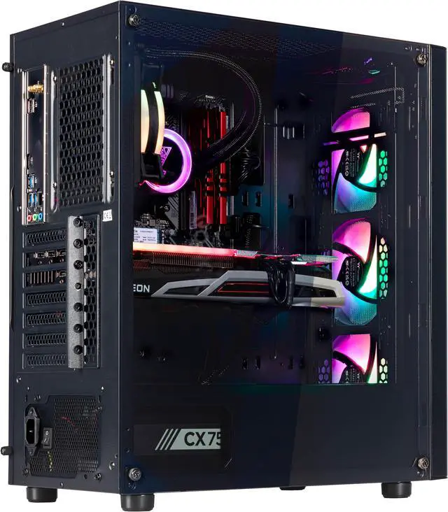 Alt view image 3 of 7 - Velztorm Archux CTO Gaming Desktop PC Black (AMD Ryzen 7-5700X 8-Core, 16GB DDR4, 2TB m.2 SATA SSD + 6TB HDD (3.5), Radeon RX 6900 XT 16GB, 120mm AIO, RGB Fans, 750W PSU, Win 10 Pro) VELZ0001