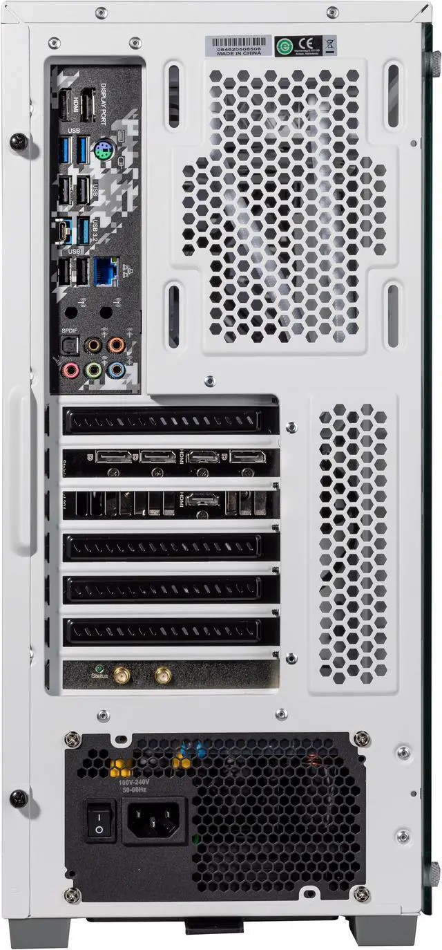 Alt view image 6 of 7 - Velztorm White Ferrux Gaming Custom Desktop (AMD Ryzen 9 - 5900X 12-Core, GeForce RTX 3080, 32GB RAM, 1TB PCIe SSD + 1TB HDD, USB 3.2, HDMI, Display Port, Win 10 Home)