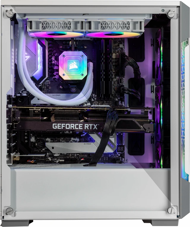 Alt view image 3 of 7 - Velztorm White Ferrux Gaming Custom Desktop (AMD Ryzen 9 - 5900X 12-Core, GeForce RTX 3080, 32GB RAM, 1TB PCIe SSD + 1TB HDD, USB 3.2, HDMI, Display Port, Win 10 Home)