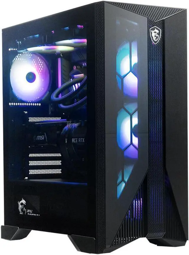 Alt view image 6 of 7 - MSI Aegis RS 12TF-253US Gaming & Entertainment Desktop PC (Intel i9-12900KF 16-Core, GeForce RTX 3080 Ti, 32GB DDR5 4800MHz RAM, 4TB SATA SSD, Backlit KB, Wifi, USB 3.2, Win 11 Pro) Refurbished