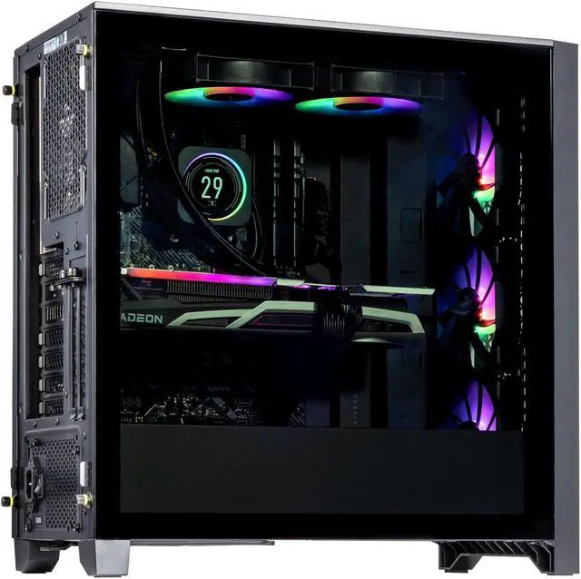 Alt view image 4 of 7 - Velztorm Tentorix Custom PC Gaming Tower (240 mm AIO, AMD Ryzen 7 5800X3D 8-Core, Radeon RX 6900 XT 16GB, 128GB DDR4, 4TB PCIe SSD + 6TB HDD (3.5), AC WiFi, RGB Fans, 750W PSU, BT, Win11H) VELZ0057