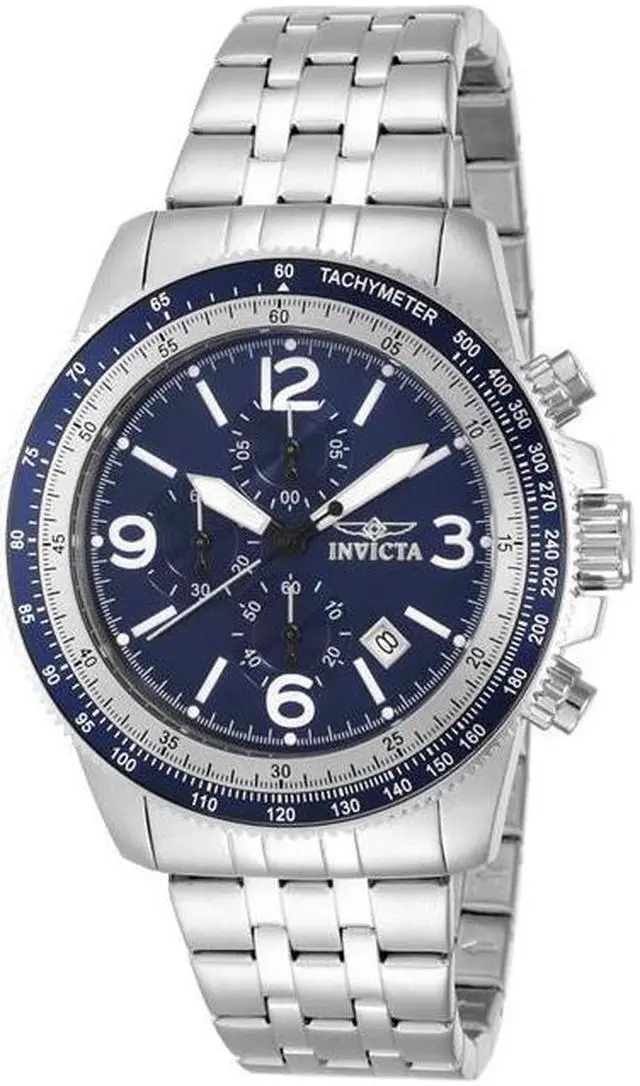 Alt view image 9 of 11 - Invicta 13961 Men's Specialty Chrono Stainless Steel Blue Dial Ss Watch