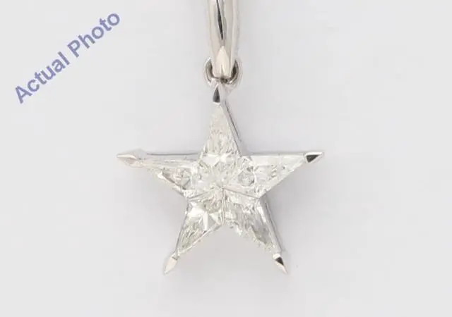 Alt view image 2 of 4 - 18k White Gold Kite Diamond Setting Multi-Stone Set Pentagram Star Necklace (0.32 Ct,G Color,SI2 Clarity)