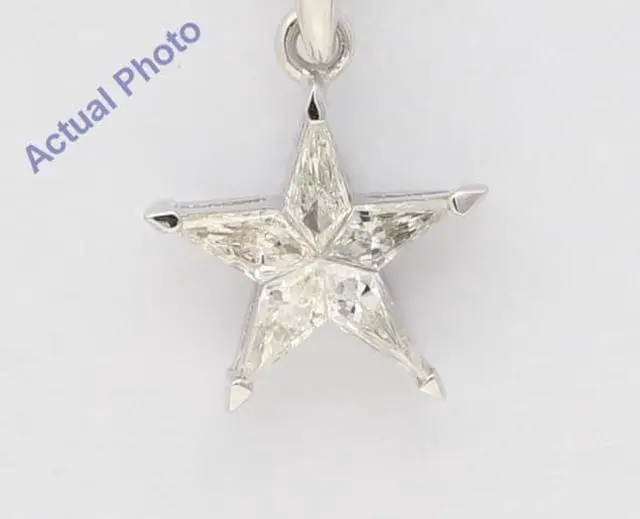 Alt view image 2 of 4 - 18k White Gold Kite Diamond Setting Multi-Stone Set Pentagram Star Necklace (0.29 Ct,J Color,SI1 Clarity)