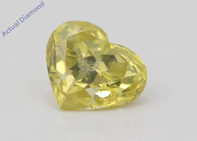 Alt view image 2 of 5 - Heart Loose Diamond (1.08 Ct,Fancy Vivid Yellow(Color Enhanced) Color,SI2(Drilled) Clarity) IGL Certified