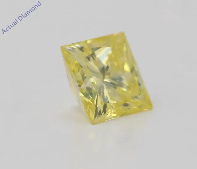 Alt view image 3 of 5 - Princess Loose Diamond (1.03 Ct,Fancy Vivid Yellow(Color Enhanced) Color,VS1(Enhanced) Clarity) IGL
