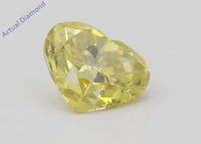 Alt view image 3 of 5 - Heart Loose Diamond (1.08 Ct,Fancy Vivid Yellow(Color Enhanced) Color,SI2(Drilled) Clarity) IGL Certified