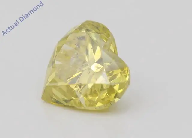 Alt view image 5 of 5 - Heart Loose Diamond (1.08 Ct,Fancy Vivid Yellow(Color Enhanced) Color,SI2(Drilled) Clarity) IGL Certified