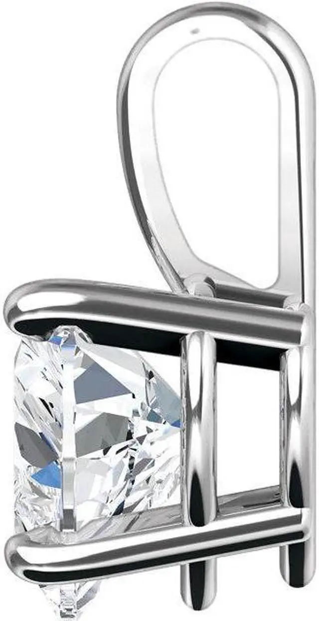 Alt view image 2 of 5 - Heart Diamond Solitaire Pendant Necklace 14K White Gold (0.93 Ct,G Color,SI1 Clarity) GIA Certified