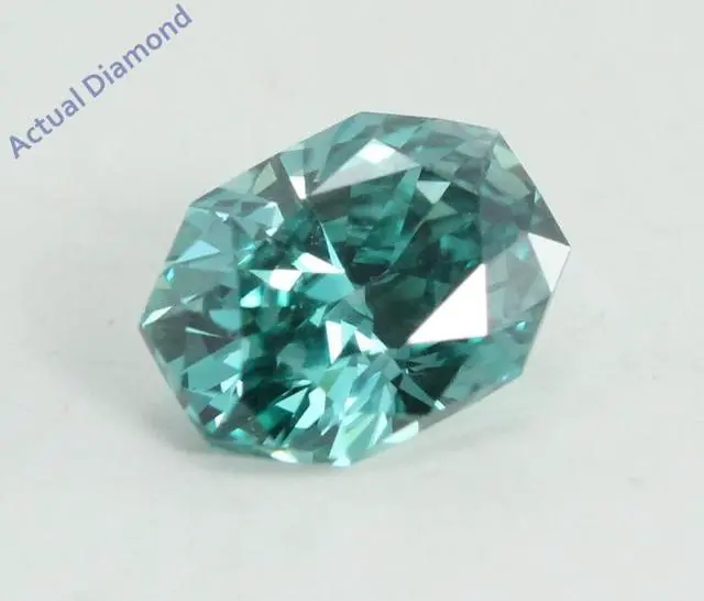 Alt view image 5 of 6 - Radiant Cut Loose Diamond (0.51 Ct, Sky Blue(Irradiated) Color, VS1 Clarity)