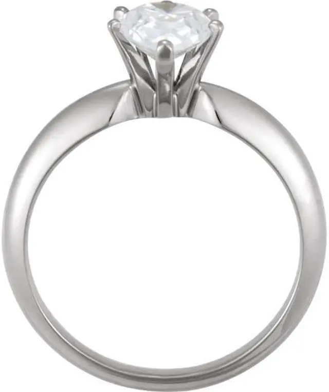 Main image of Pear Diamond Solitaire Engagement Ring 14K White Gold 0.83 Ct, (H Color, si3 Clarity)