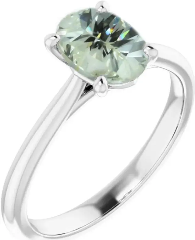 Main image of Oval Millennial Sunrise (Branded Shape) Diamond Engagement Ring 14k White Gold (0.66 Ct I SI2 Clarity)