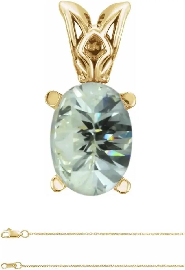 Main image of Oval Millennial Sunrise (Branded Shape) Diamond Pendant 14k Yellow Gold (0.51 Ct J VS2 Clarity)