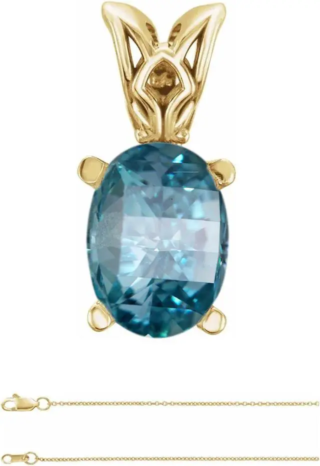 Main image of Millennial Sunrise (Branded Shape) Diamond Pendant 14k Yellow Gold (0.36 Ct Blue-green(Irradiated) VS )