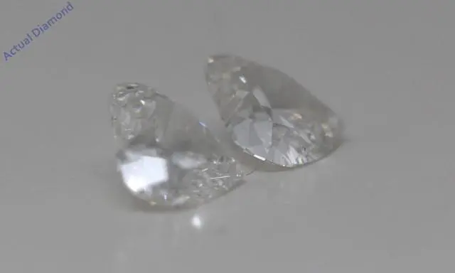 Alt view image 3 of 4 - A Pair of Heart Cut Natural Mined Loose Diamonds (0.67 Ct,H Color,SI1-SI2 Clarity)