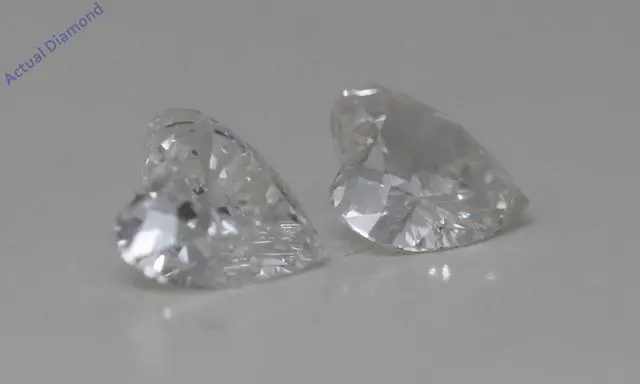 Alt view image 2 of 4 - A Pair of Heart Cut Natural Mined Loose Diamonds (0.67 Ct,H Color,SI1-SI2 Clarity)