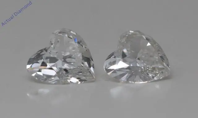 Alt view image 4 of 4 - A Pair of Heart Cut Natural Mined Loose Diamonds (0.67 Ct,H Color,SI1-SI2 Clarity)
