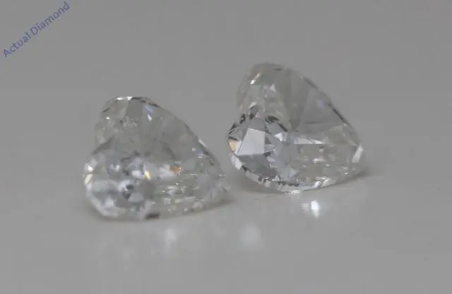 Alt view image 2 of 4 - A Pair of Heart Cut Natural Mined Loose Diamonds (0.91 Ct,I Color,SI2 Clarity)
