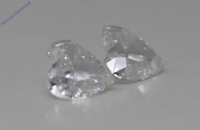 Alt view image 3 of 4 - A Pair of Heart Cut Natural Mined Loose Diamonds (1.06 Ct,H Color,VS2-SI1 Clarity)