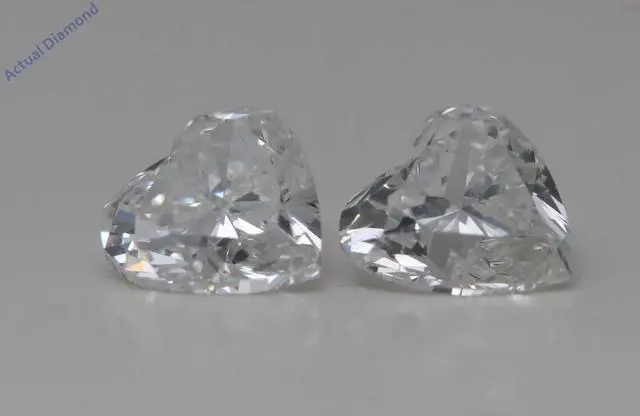 Alt view image 4 of 4 - A Pair of Heart Cut Natural Mined Loose Diamonds (1.06 Ct,H Color,VS2-SI1 Clarity)