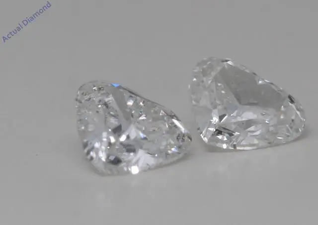 Alt view image 2 of 4 - A Pair of Heart Cut Natural Mined Loose Diamonds (0.93 Ct,G Color,SI1 Clarity)