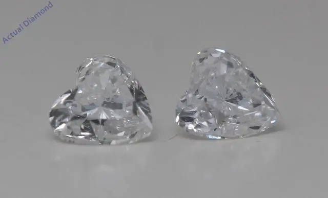 Alt view image 4 of 4 - A Pair of Heart Cut Natural Mined Loose Diamonds (0.8 Ct,F Color,SI1-SI2 Clarity)