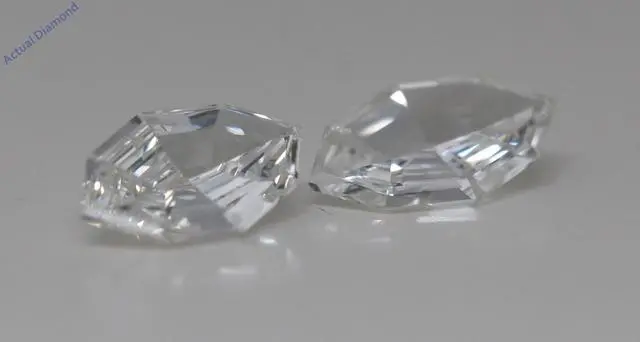 Alt view image 2 of 7 - A Pair of Oval Step Cut Natural Mined Loose Diamonds (1.35 Ct,H Color,VVS2 Clarity)
