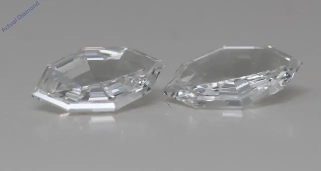 Alt view image 4 of 7 - A Pair of Oval Step Cut Natural Mined Loose Diamonds (1.35 Ct,H Color,VVS2 Clarity)