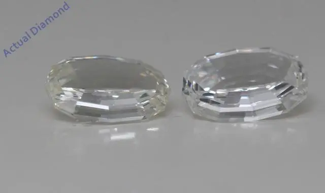 Alt view image 5 of 7 - A Pair of Oval Step Cut Natural Mined Loose Diamonds (1.35 Ct,H Color,VVS2 Clarity)