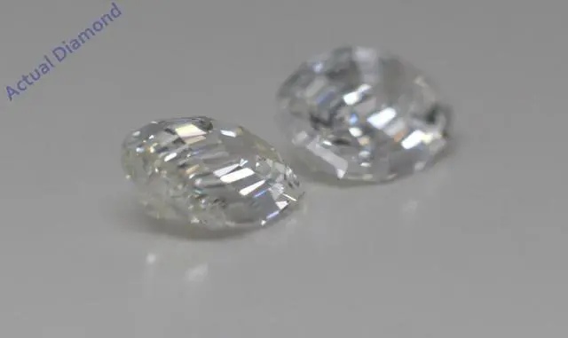Alt view image 7 of 7 - A Pair of Oval Step Cut Natural Mined Loose Diamonds (1.35 Ct,H Color,VVS2 Clarity)