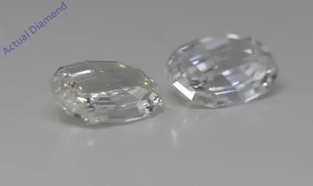 Alt view image 6 of 7 - A Pair of Oval Step Cut Natural Mined Loose Diamonds (1.35 Ct,H Color,VVS2 Clarity)