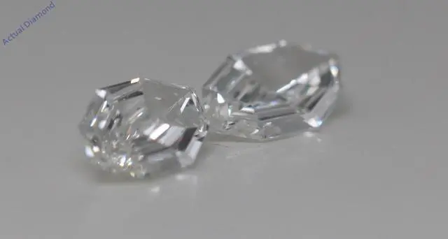 Alt view image 3 of 7 - A Pair of Oval Step Cut Natural Mined Loose Diamonds (1.35 Ct,H Color,VVS2 Clarity)