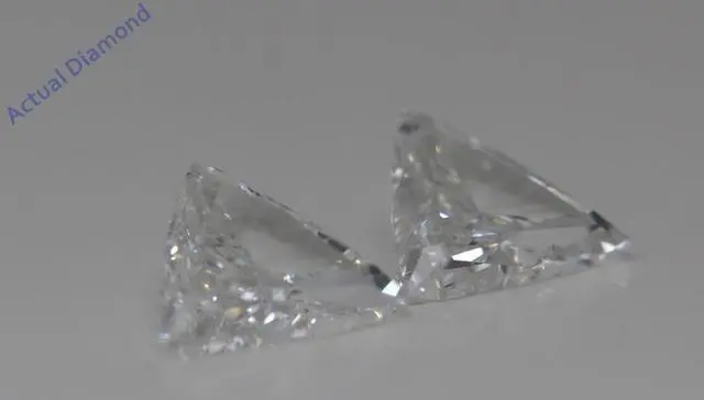 Alt view image 2 of 4 - A Pair of Trilliant Cut Natural Mined Loose Diamonds (1.55 Ct,I Color,VS2-SI1 Clarity)
