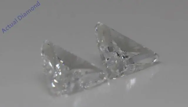 Alt view image 3 of 4 - A Pair of Trilliant Cut Natural Mined Loose Diamonds (1.85 Ct,I Color,SI1 Clarity)