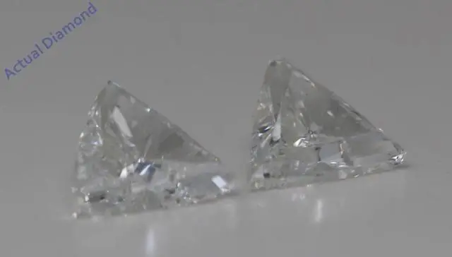 Alt view image 2 of 4 - A Pair of Trilliant Cut Natural Mined Loose Diamonds (1.85 Ct,I Color,SI1 Clarity)