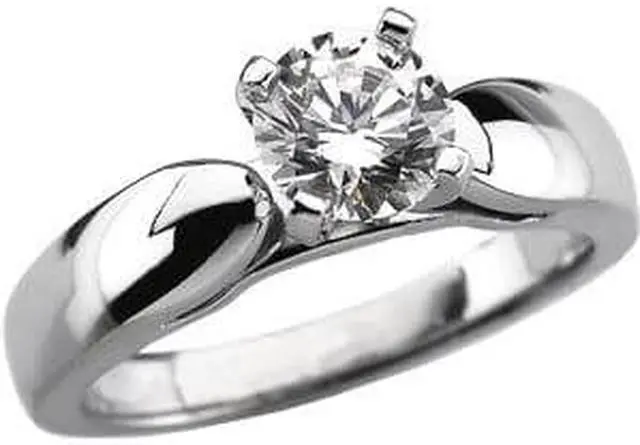 Alt view image 2 of 6 - Round Diamond Solitaire Engagement Ring 14k White Gold 1.26 Ct, (I Color, I2(K.M) Clarity)