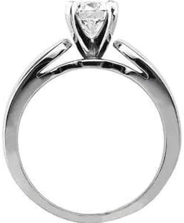 Alt view image 3 of 6 - Round Diamond Solitaire Engagement Ring 14k White Gold 1.26 Ct, (I Color, I2(K.M) Clarity)