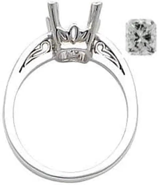 Main image of Radiant Diamond Solitaire Engagement Ring 14k White Gold (0.7 Ct, d Color, VVS1 Clarity) WGI Certified