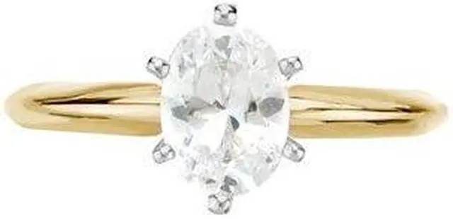 Alt view image 2 of 5 - Oval Diamond Solitaire Engagement Ring 14K Yellow Gold (1.01 Ct, K Color, VS1 Clarity) GIA Certified
