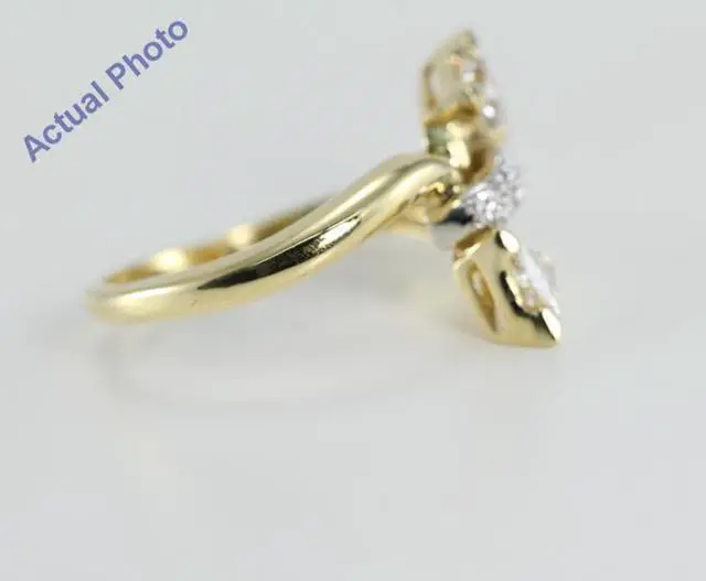 Alt view image 3 of 4 - 18k Yellow Gold Triangle and Round Cut Diamond Engagement Ring (0.56 Ct, I Color, VS Clarity)