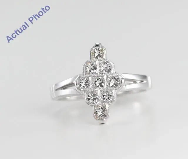 Main image of 18k White Gold Invisible Setting Marquise Shaped Princess Cut Diamond Engagement Ring (1.28 Ct, G Color, VS Clarity)