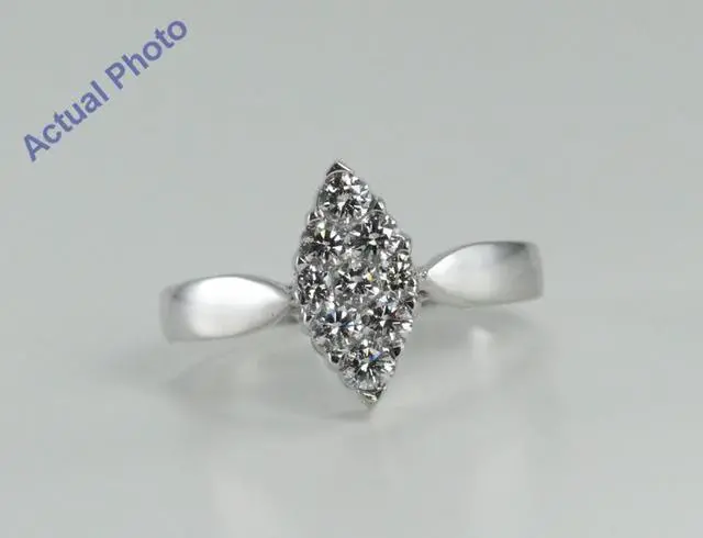 Main image of 18k White Gold Invisible Setting Marquise Shaped Round Cut Diamond Engagement Ring (0.61 Ct, G Color, VS1 Clarity)