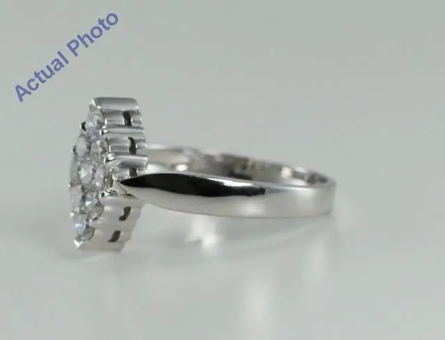 Alt view image 4 of 4 - 18k White Gold Invisible Setting Marquise Shaped Round Cut Diamond Engagement Ring (0.61 Ct, G Color, VS1 Clarity)