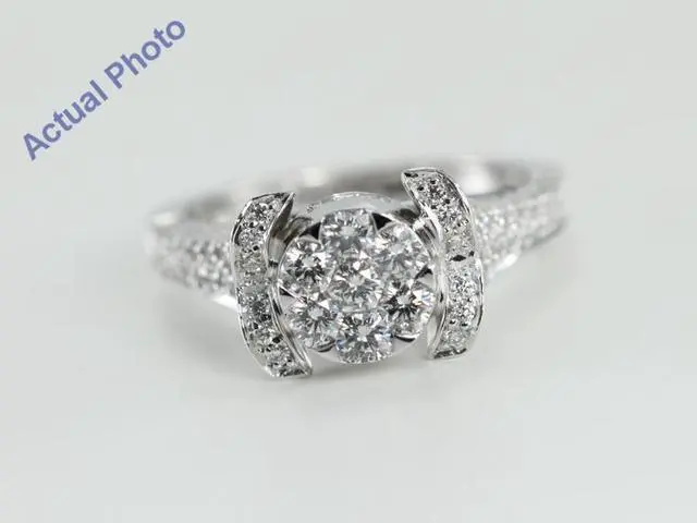Main image of 18k White Gold Invisible Setting Round Cut Diamond Engagement Ring (1.3 Ct, G Color, VS1 Clarity)