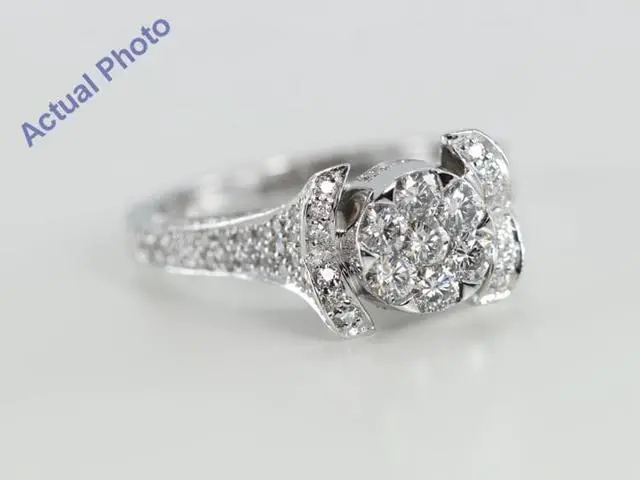 Alt view image 2 of 4 - 18k White Gold Invisible Setting Round Cut Diamond Engagement Ring (1.3 Ct, G Color, VS1 Clarity)
