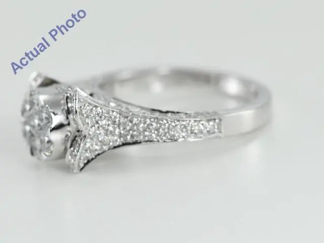 Alt view image 4 of 4 - 18k White Gold Invisible Setting Round Cut Diamond Engagement Ring (1.3 Ct, G Color, VS1 Clarity)
