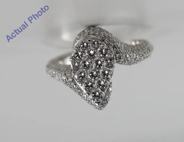 Main image of 18k White Gold Invisible Setting Pear Shaped Round Cut Diamond Engagement Ring (2.11 Ct, G Color, VS1 Clarity)